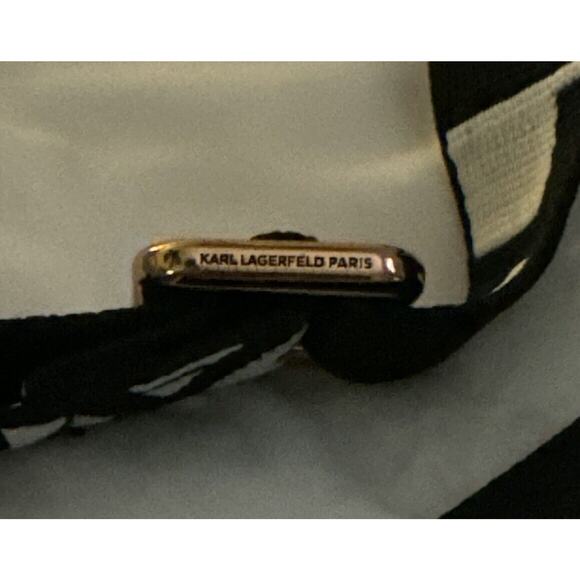 KARL LAGERFELD PARIS MAYBELLE DUO TOP HANDLE SATCHEL PURSE CROSSBODY WHT PIN NWT - Picture 5 of 11